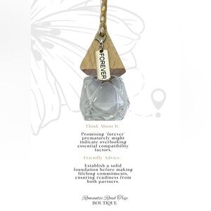 FOREVER Wooden and Glass Pendant Car Fragrance Oil Diffuser Refillable Bottle